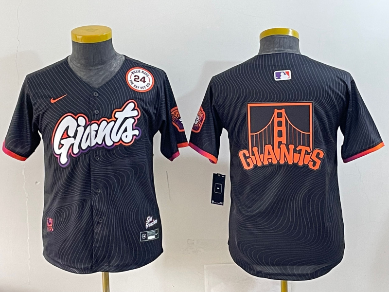 Youth 2025 MLB San Francisco Giants blank black jersey style 3